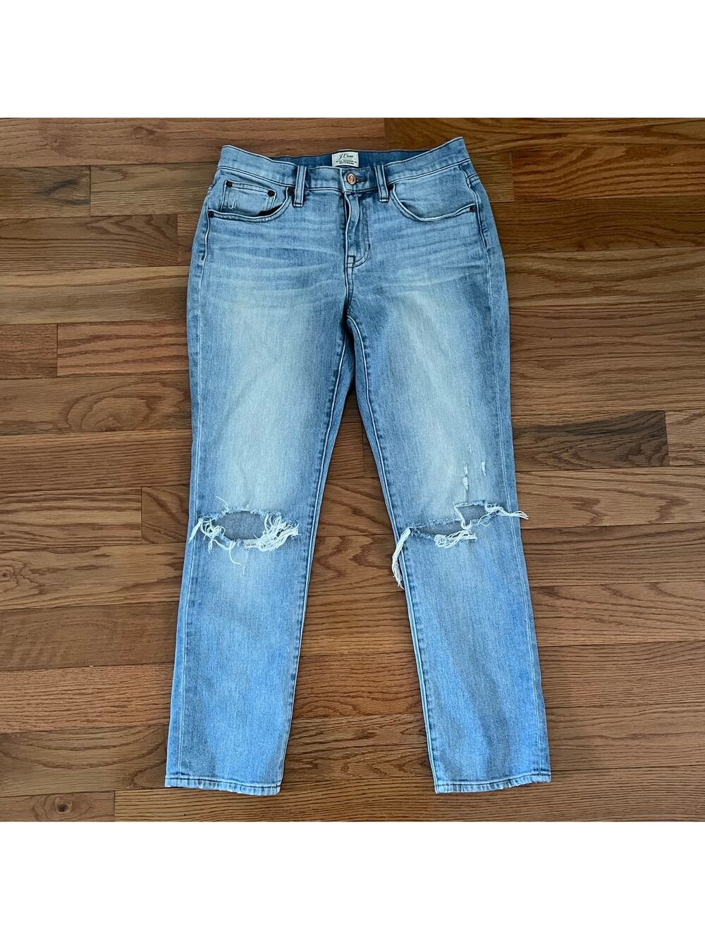J. Crew Womens 26 Slim Boyfriend Jean Cedar Wash Blue Straight Leg H6411